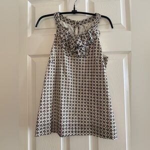 J.Crew 100% Cotton Lined Sleeveless Blouse – Size 2, Brown & Khaki Design